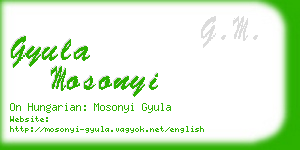 gyula mosonyi business card